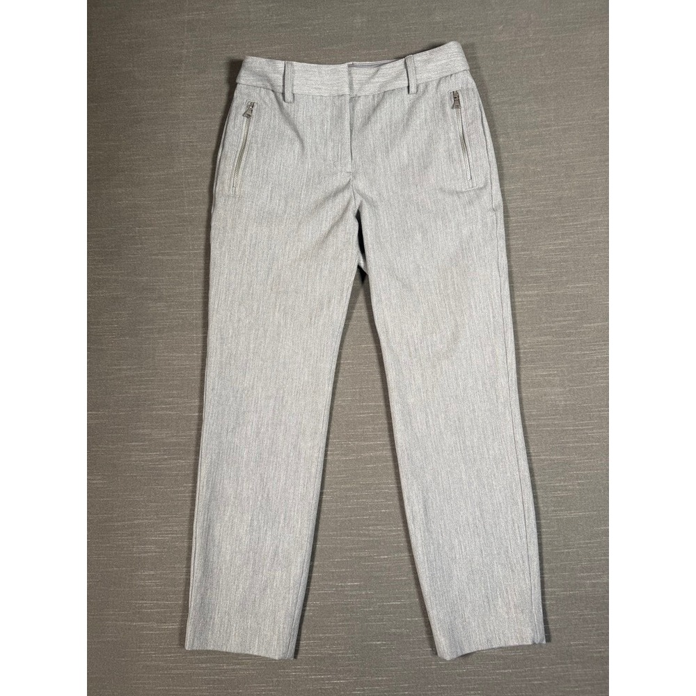 Express Columnist Ankle Mid Rise Pants Light Gray Heather Stretch 00S